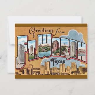 Retro Fort Worth TX Greeting Postkarte