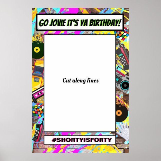 Retro-Foto-Box mit Rahmen-Prop-Poster der 80er Jah Poster (Vorne)