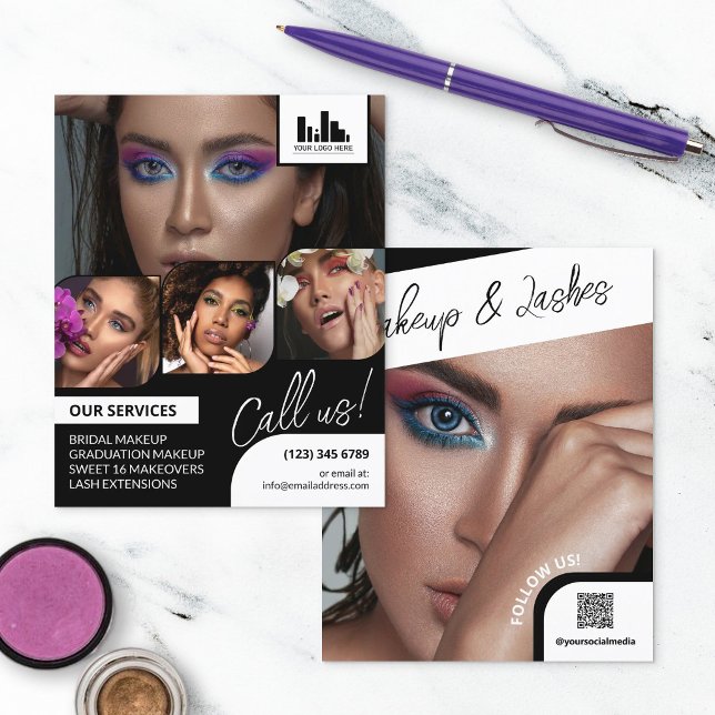 Retro Foto Collage Logo QR Makeup Werbung Flyer (Von Creator hochgeladen)