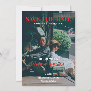 Retro-Foto-Hochzeit Save The Date