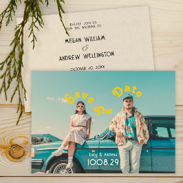 Retro Foto Hochzeit speichern Sie das Datum Save The Date
