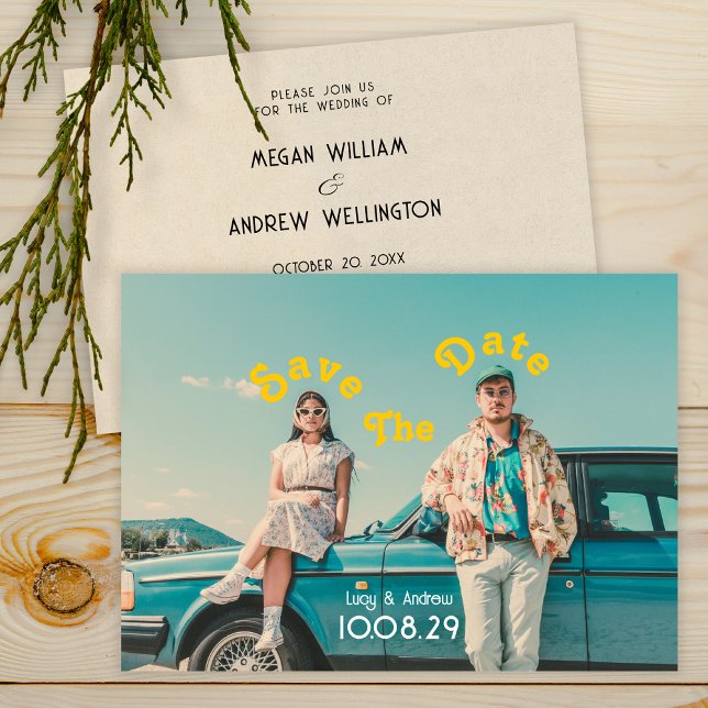 Retro Foto Hochzeit speichern Sie das Datum Save The Date (Von Creator hochgeladen)