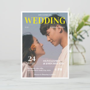 Retro, Foto Magazin Hochzeit Einladung