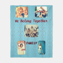 Retro Foto Soft Blue Diamond Muster Fleecedecke