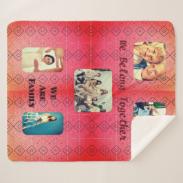 Retro Foto Soft Red Diamond Sherpadecke