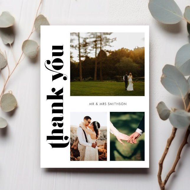 Retro Foto Wedding Danke Postcard Postkarte (Von Creator hochgeladen)