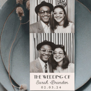 Retro-Fotobooth-Typografie-QR-Code-Hochzeit Einladung