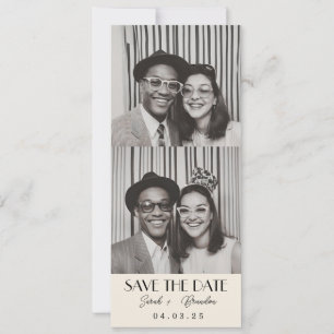 Retro Fotobooth Typografie Qrcode Save the Date Einladung