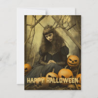 Retro Fotografie Halloween niedliche böse Hexenfra