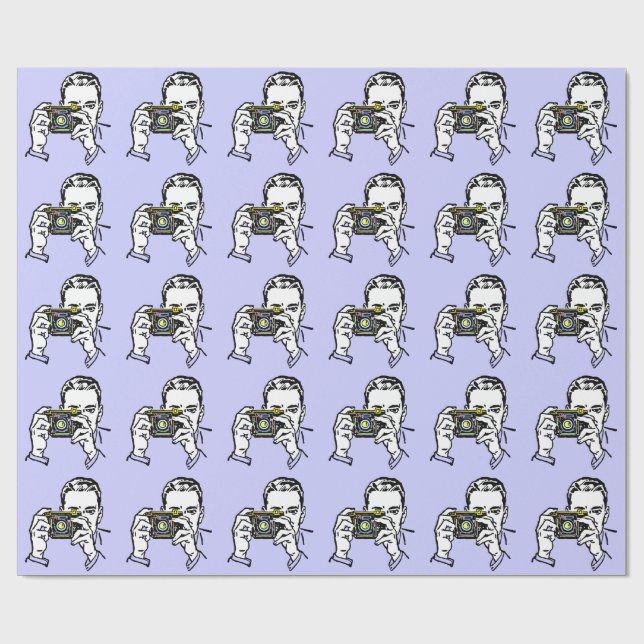 RETRO-FOTOGRAFIERMUSTERPATTER GESCHENKPAPIER (Flach)