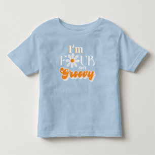 Retro Four Ever Groovy Jungen 4. Geburtstag Kleinkind T-shirt