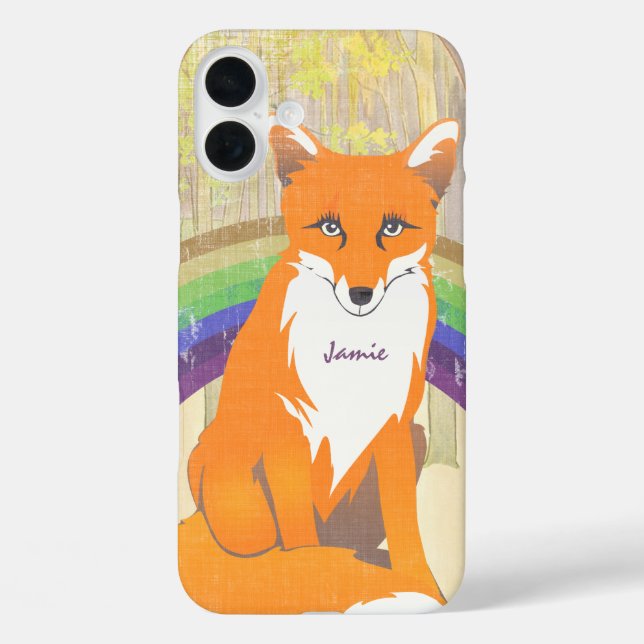 Retro Fox Art Limon Orange Retro iPhone 5 Case-Mate iPhone Hülle (Rückseite)