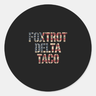 Retro Fox Red Delta Taco Lustig Trump Widerstehen Runder Aufkleber