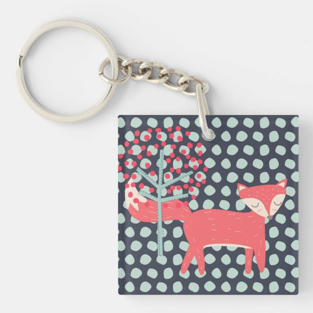 Retro Fox Schlüsselanhänger (Vorderseite)