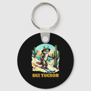 Retro Fox Ski in Tucson Wüste Abenteuer Ski Ar Schlüsselanhänger