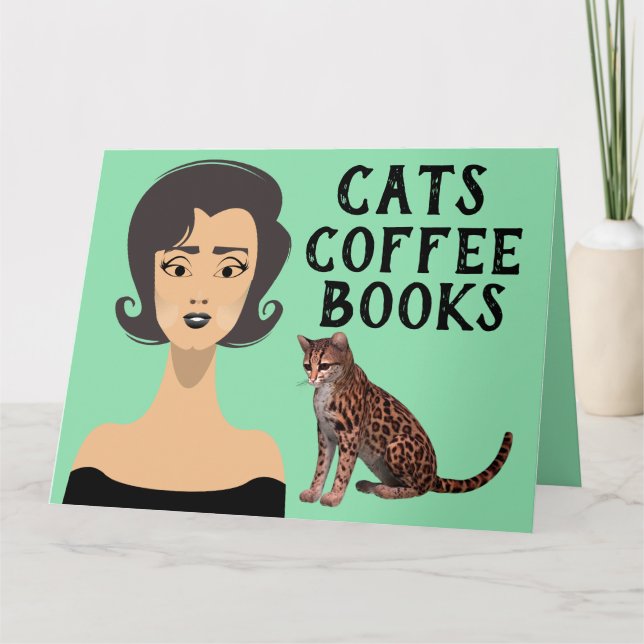 RETRO FRAMAN ART CAT-GEBURTSTAGSKARTEN KARTE (Vorderseite)