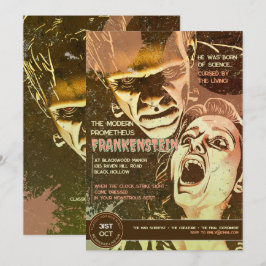 Retro Frankenstein Vintage Horror Einladung