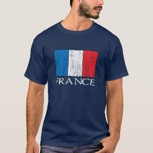 Retro Frankreich Flagge T-Shirt