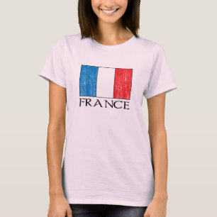 Retro Frankreich-Flaggen-Shirt T-Shirt