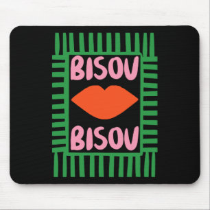 Retro Französische Bisous Paris Urlaub Sommer Stim Mousepad