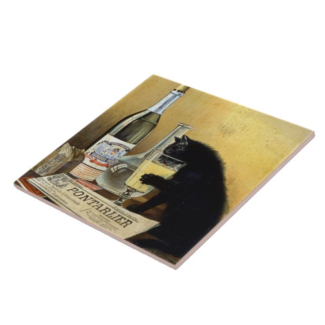 Retro Französisches Poster "absinthe bourgeois" Fliese (Seite)