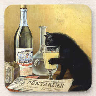Retro Französisches Poster "absinthe bourgeois" Getränkeuntersetzer
