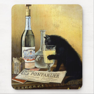 Retro Französisches Poster "absinthe bourgeois" Mousepad