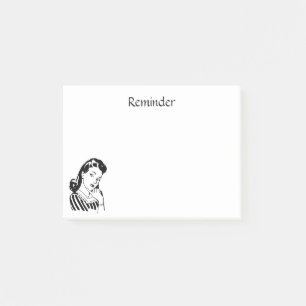 Retro-Frau Aufgaben-Erinnerung Benutzerdefinierte Post-it Klebezettel