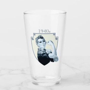 Retro-Frau aus den 1940er Jahren Glas