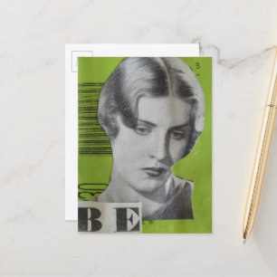 Retro-Frau-Be-Collage Postkarte