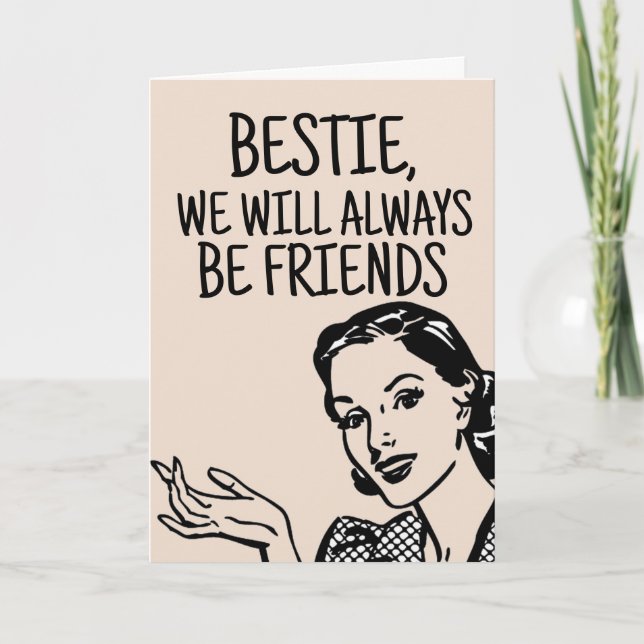 RETRO FRAU BESTIE BIRTHDAY FUNNY CARDS KARTE (Vorderseite)