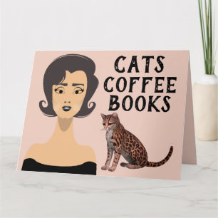 RETRO FRAU CAT GEBURTSTAG Grußkarte Karte