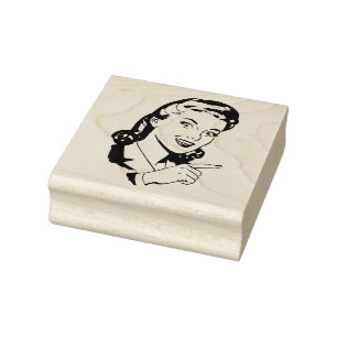 RETRO FRAU POSITION RUBBER BRIEFMARKE GUMMISTEMPEL