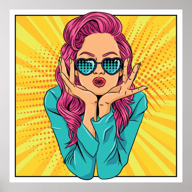 Retro-Frau Poster (Vorne)