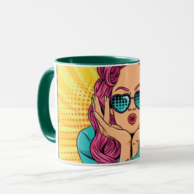 Retro-Frau Tasse (Vorderseite Links)