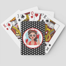 Retro-Frauen spielen Karten Spielkarten