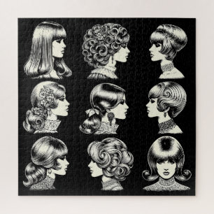Retro-Frauenfrisuren Boho Vintage Cool Puzzle