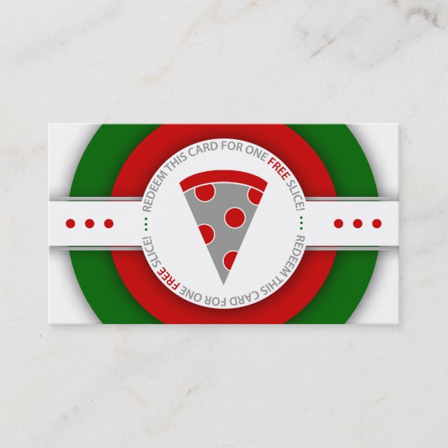 Retro FREE PIZZA SLICE Gutschein Rabattkarte (Vorderseite)