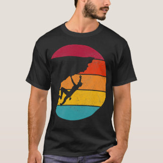 Retro Free Solo Kletterer Bouldering Bergsteigen T-Shirt