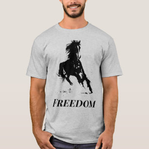 Retro Freedom Black Gray Pop Reiten T-Shirt