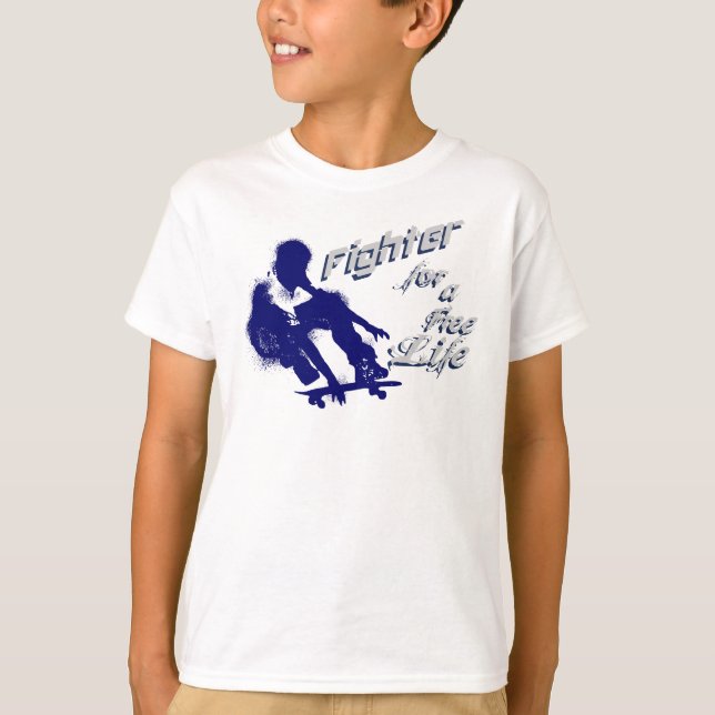 Retro Freedom Fighter for a Free Life Skater T-Shirt (Vorderseite)