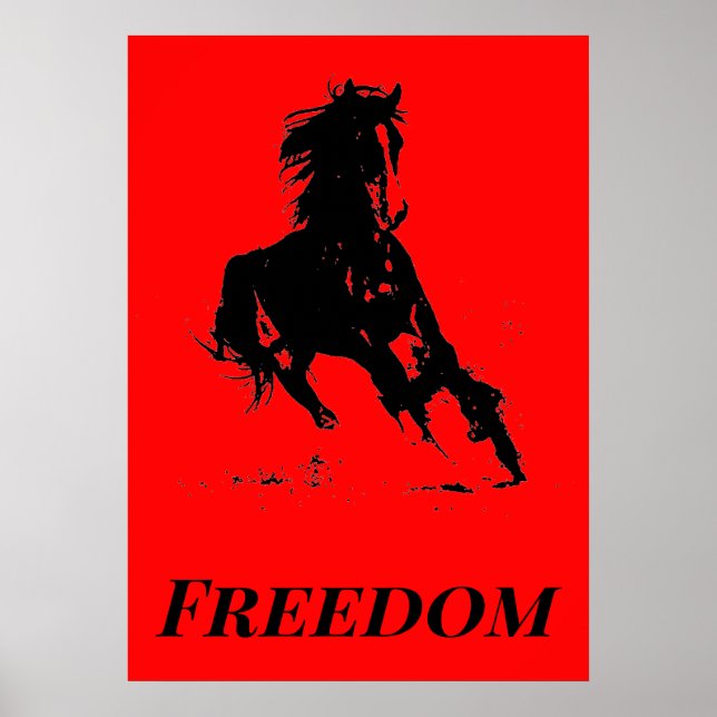 Retro Freedom Red Black Pop Reiten Poster (Vorne)