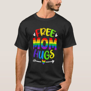 Retro Freie Mama Hugs Rainbow LGBT Lesbian Gay Tra T-Shirt