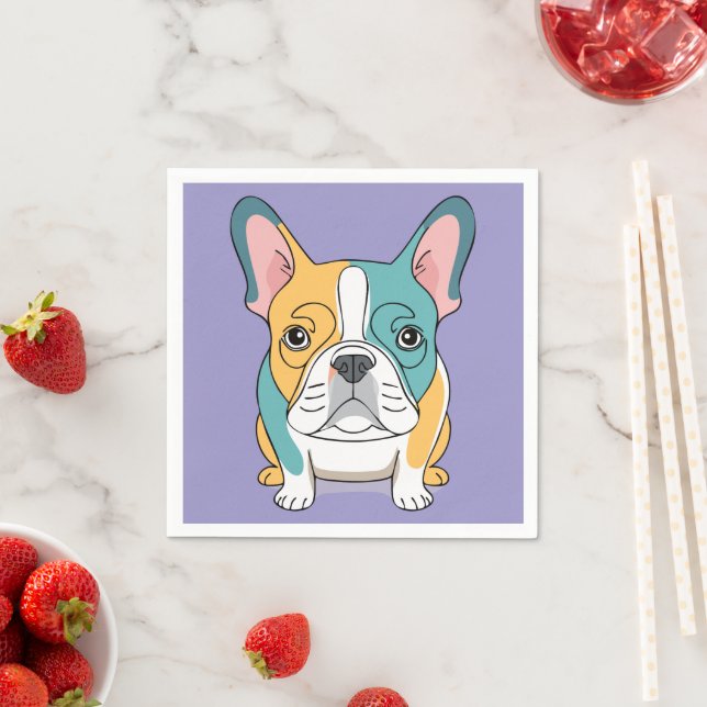 Retro French Bulldog Napkins Serviette (Beispiel)