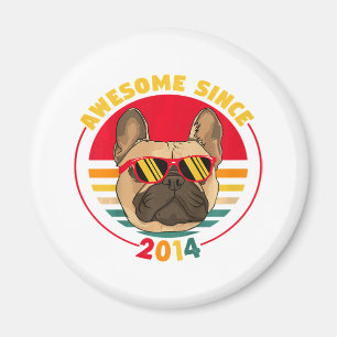 Retro French Bulldog Phantastisch seit 2014 Magnet