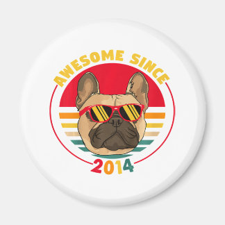 Retro French Bulldog Phantastisch seit 2014 Magnet