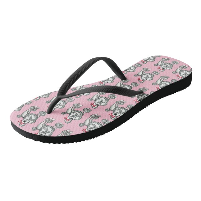 Retro French Poodle Flip Flops Geschenk (Schrägansicht)