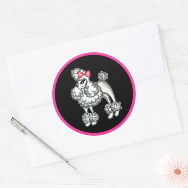 Retro French Poodle Stickers (Umschlag)