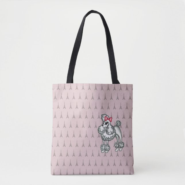 Retro French Poodle Tote Bag (Vorderseite)