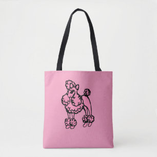 Retro French Poodle Tote Bag